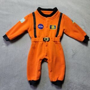 Kids Astronaut Flight Suit Jumpsuit Orange Space‎ Shuttle NASA Style Size 90